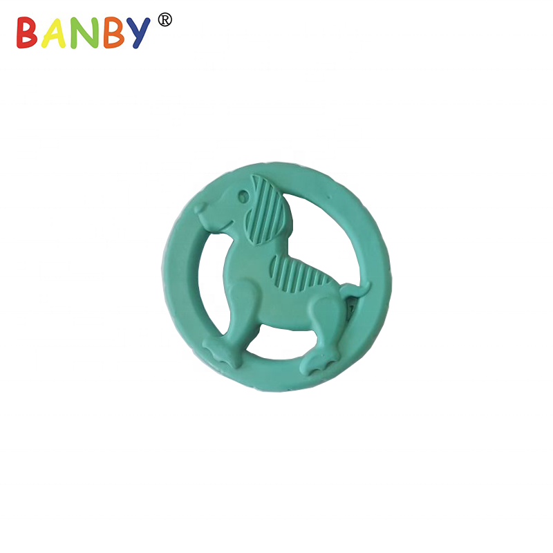 New Food Grade Silicone Teethers DIY Animal Dog Baby Ring Teether